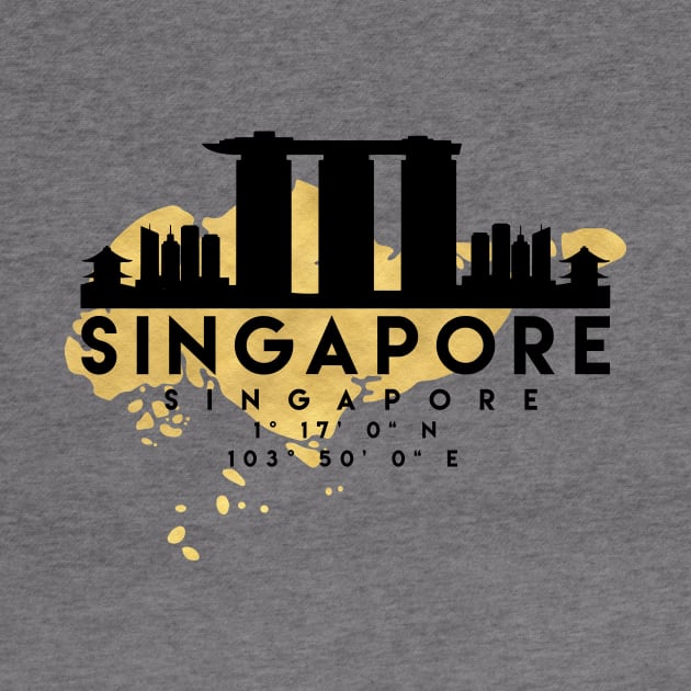 Singapore Singapore Skyline Map Art by deificusArt